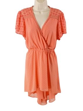 Torrid Coral High-Low Wrap Dress Size 0 Or Large